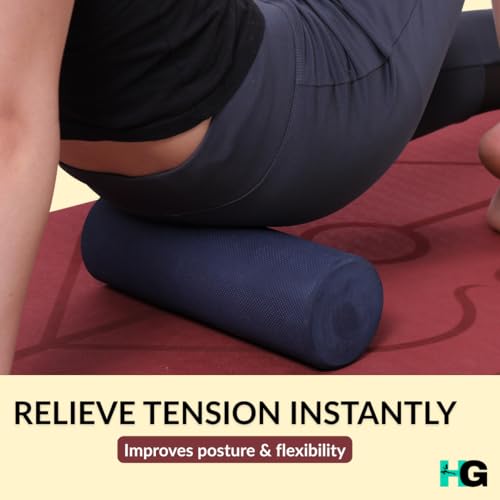 Image of Foam Roller for Exercise and Deep Tissue Massage Roller, Gym Exercise Roller, Workout Foam Roller for Knee Exercise and Pain Relief, Myofascial Release Roller for Back pain - 30 Cm Navy Blue