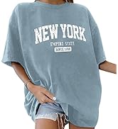 ORANDESIGNE Women’s Oversized Graphic Print Short Sleeve Tunic Tops Crew Neck Casual Drop Shoulde...