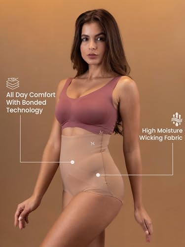 Image of Krvvy Seamless Tummy Tucker Shaperwear for Women | High Waist Shaper with Targeted Compression on Belly Fat | Provides Invisible & Slim Look Under Dresses