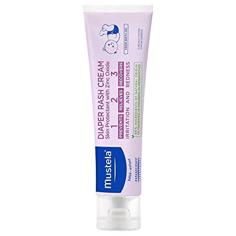 Mustela-Baby Diaper Rash Cream 123 - Skin Protectant with Zinc Oxide - Fragrance Free & Paraben Free - with 98% Natural Ingredients - 3.8 Oz, White Cover