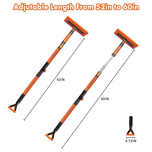 Cepillo extensible de nieve con espuma y raspador flexible para auto 7