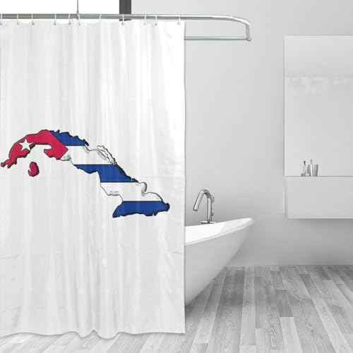 Rideau de douche Cuba en polyester 183x183 cm avec 12 œillets