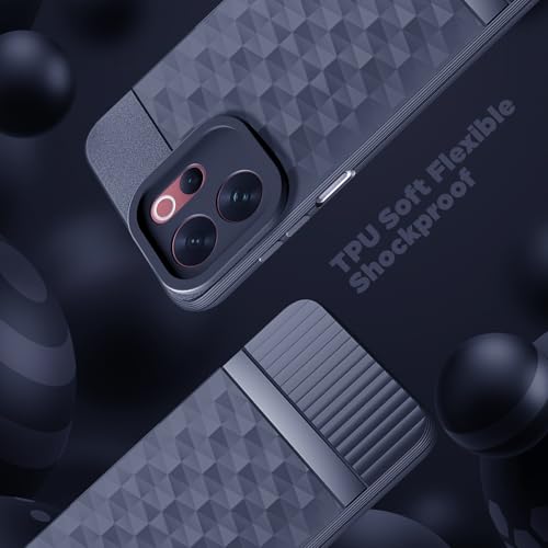 Image of Back Cover for Vivo V70 Elite 5G Camera Protection 3D Hexa Cube Design Silicone Protective Bumper Back Cover Case for Vivo V70 Elite 5G - Blue
