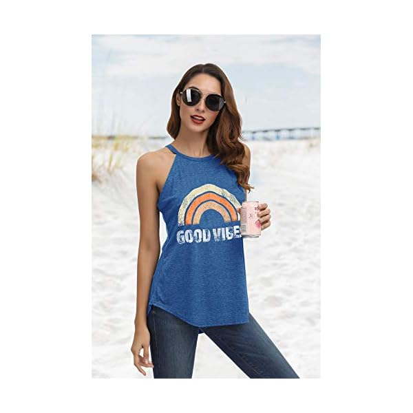 IRISGOD-Womens-High-Neck-Tank-Tops-Summer-Graphic-Mamacita-Sleeveless-Drinking-Shirts-Tees IRISGOD Womens High Neck Tank Tops Summer Graphic Halter Sleeveless Rocker Tee Shirts