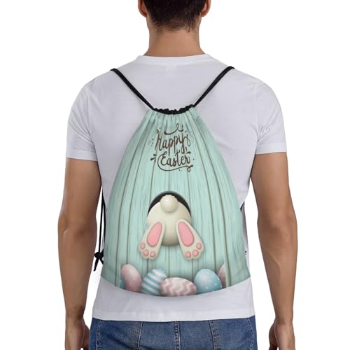 Cute Easter Bags Funny Bunny Drawstring Backpack Adjustable Sports Bag for Gym, Swimming,Beach,Shopping, Yoga Bag2