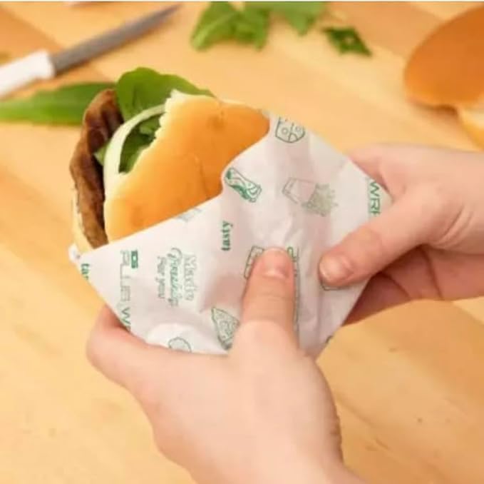 Image of 1 Kilogram Wrap Food Wrapping Roll with Sealing Sticker, Non-Sticky Butter Paper Roll for Roti Use as Parchment Paper OR Kitchen Roll Paper or roti clothes wrap(200 meter)