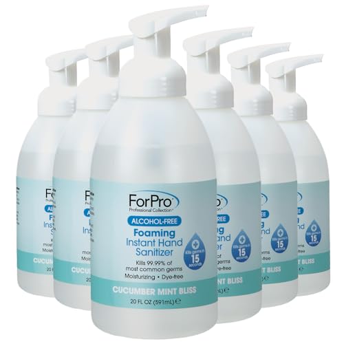 ForPro Foaming Instant Hand Sanitizer, 20oz/6pk, Cucumber Mint Bliss