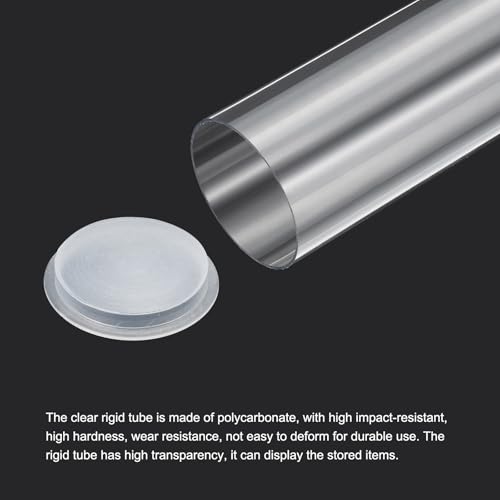 Image of PATIKIL 7.9 inchL x 1.7 inchDia Clear Storage Tubes, 1Pcs PC Plastic Transparent Hollow Round Rigid Tube with Cap for Beads Bath Salt Container Wedding Party Favors