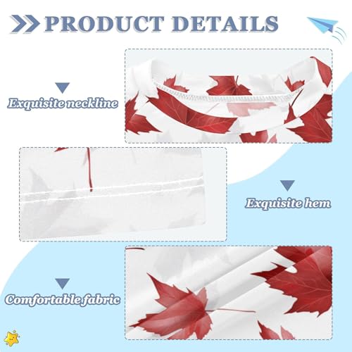 Canadian Red Maple Leaf Kids Bathing Suits Girls UV Protection Football Sports Shirt Swimwear Beach Tops 3T3