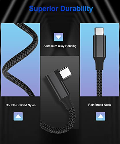 Image of Elebase Right-Angled USB Type C to C 100W Cable 10FT with USB A Adapter, Black
