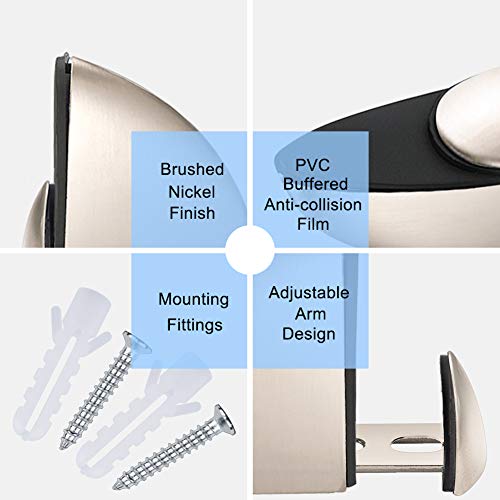 Increway Glass Clamp, 4 Pack Metal Adjustable Brushed Nickel Wood/Glass Shelf Support Bracket, Glass Clip Clamp Holder Wall Mount For 5Mm-18Mm Thick Glass #TOP2