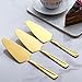 Gold Pie Cake Server Set, GoGeiLi 3-Piece Stainless Steel Pizza Pastry Server Set of 3, 9.3-inch Dessert Server Spatula, Dishwasher Safe
