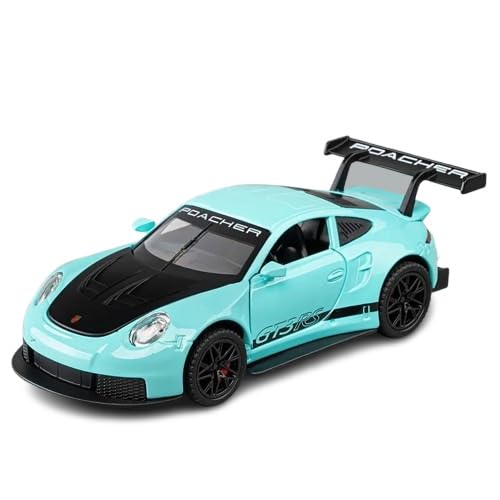 Image of Invite Enterprise 1:32 Porsche 911 GT3 RS Diecast Metal Pull Back Car - 4 Openable Doors with Sound & Light | Perfect Toy & Gift for Kids(Blue)
