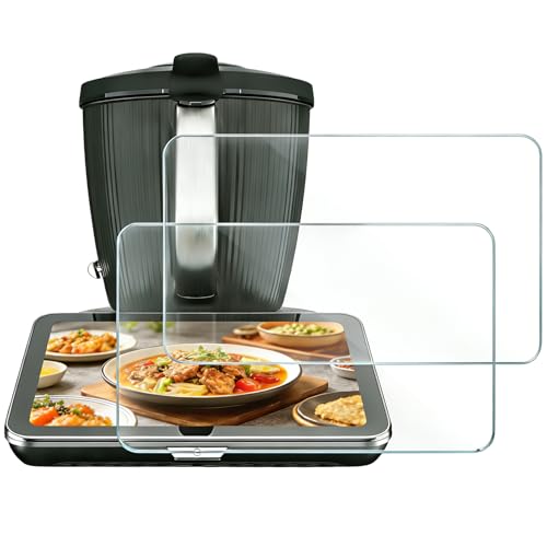 2PCS Protector de Pantalla para Thermomix TM7, Vidrio Templado 9H, Anti-Arañazos y Anti-Huellas, Película Protectora Ultra Transparente, Accesorios para Robot de Cocina
