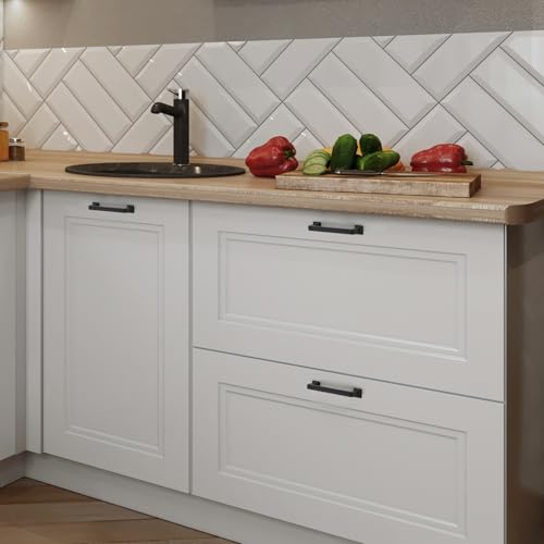 HOME EDIT 5 Pack 3-3/4 Inch Matte Black Cabinet Handles Solid Zinc Alloy Pulls for Kitchen Cupboard & Drawer Hardware by HOME EDIT - Image 4