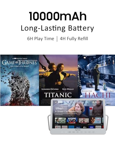 SYLVOX-Portable-TV-156-Google-TV-IP66-Waterproof-1080P-Small-Smart-Television-with-Google-Assistant-Remote-10000mAh-Battery-Powered-TV-for-Kitchen-Camper-and-More