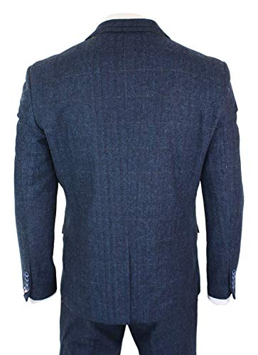 House Of Cavani Herenpak 3-delig Bourgondië Wijn Tailored Fit Vintage Retro Tweed Design - Image 7