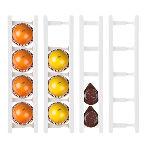 XuYelora Adhesive Coffee Pod Holder, Stretchable Coffee Capsule Rack for Various Capsules, Holds 20 Capsules, Vertical or Horizontal Mount(COLOR:white)