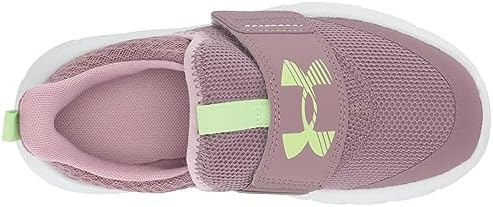 Under Armour Girls Pre School Flash Running Shoe, (500) Misty Purple/Fresh Orchid/Lumos Lime, 1 Little Kid | Image 4