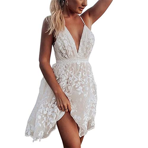 Abito da Donna Boho Senza Maniche in Pizzo a Vita