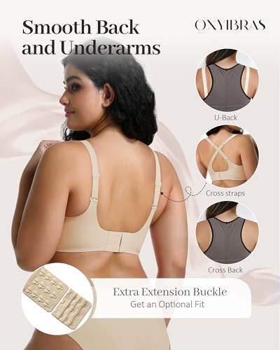 Image of Jelly Bras for Women No Underwire Mesh Wireless Crossover Bra Seamless Full Coverage Lift T Shirt Sleep Bralettes
