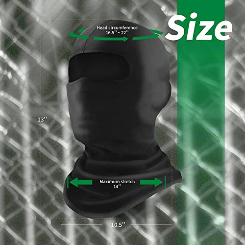 Tparis Balaclava Mask, Summer Cooling Neck Leggings, Uv Resistant Motorcycle Bike Ski Scarf Men/Women Black #TOP1