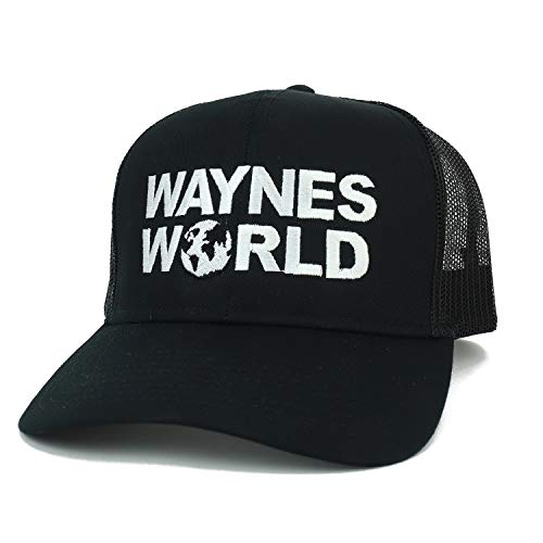 Armycrew Wayne's World Embroidered Trucker Mesh Cap - Black