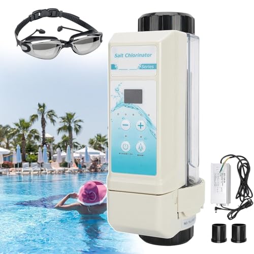 PxkVrin Salt Chlorgenerator, Selbstreinigungs Poolsalz Salz Chlor DesinfektionsgeräT, mit Salzwasser Salzelektrolyse Salzgenerator Chlorinator, füR Pools. EC8