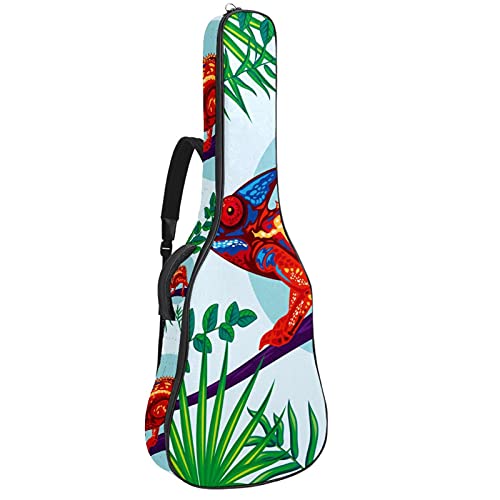Sac à dos pour guitare acoustique 106,7 cm rembourré motif caméléon