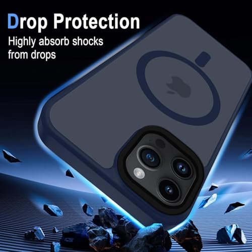 Image of iPhone 13 pro Magsafe Hard Back Case | Matte Design & 360 Protection | Military-Grade Apple iPhone 13 pro Cover | Strong Magnet Back - Blue