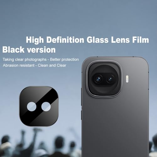 Image of FabeKee Compatible With vivo iQOO 15R by Leica Camera Lens Protector Tempered Glass HD Clear Full Cover Lens Film - Black