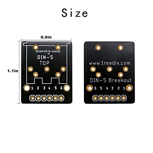 Treedix Conectores DIN 5 Hembra PCB 4 piezas miniatura 3