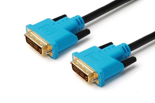 CPO 2M DVI Cable, DVI-D 24+1 Pin Full Dual Link Monitor Lead - Black and Blue