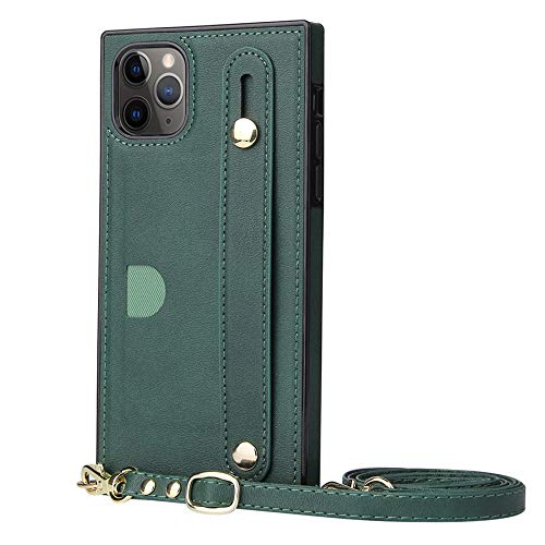 Amazon | iPhone 13対応ケース （グリーン） レザー ホールドベルト