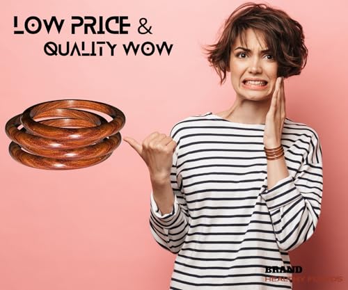 Image of Handmade Natural Wooden Bangles, Stylish Designs,Artisan Premium Quality for Women | Natural Wood Bangles Christmas Gift Jewelry for Her | Eco-Friendly Artisan Crafted Gift