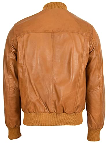 Mens Real Leather Bomber Jacket MA-1 Varsity Style Ryan2