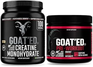 GOAT'ED Performance Plus Stack | Creatine Monohydrate + Pre-Workout Powder | Energy, Strength & Recovery Bundle