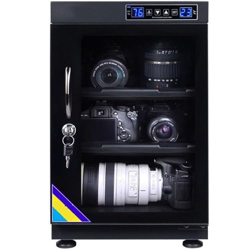 Sucha szafka na aparat - elektroniczny osuszacz powietrza z kontrolą wilgotności i wyświetlaczem LED - pudełko do przechowywania soczewek fotograficznych i sprzętu fotograficznego