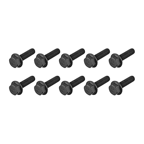 METALLIXITY Flanged Hex Head Bolts (M8x30mm) 20pcs, Hexagon Serrated Flange Bolt Fully Thread Screw