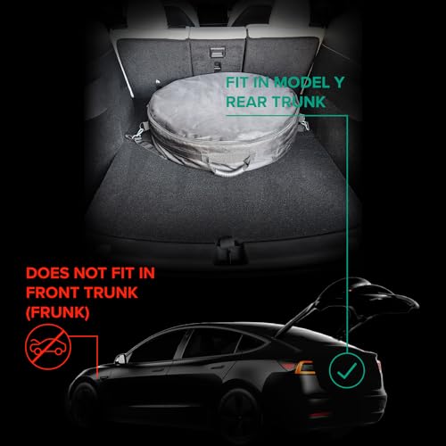 StanceMagic Complete Spare Wheel and Tire Kit for Tesla Model Y - Includes 18x4 Black Rim, 155/85R18 Spare Tire (28.5" Diameter), Scissor Jack, Lug Wrench, Sockets, Carrying Bag