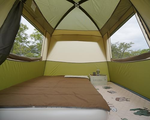 Image of Vidalido 3-4 Person Tent with 1 Mesh Door and 2 Large Mesh Window, Double Layer Waterproof Portable Family Cabin Tent, 4 Person Tents for Outdoor Camping Hiking