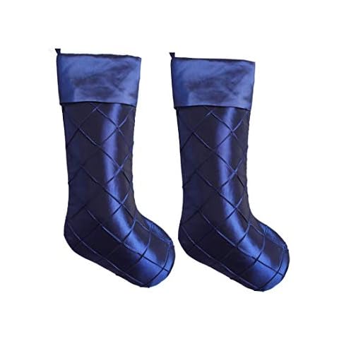 Gireshome Blue Handcraft Pintuck Christmas Stocking Set Cover