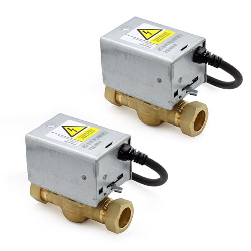 Honeywell 22mm Motorised Zone Valve, Tesla 5-Way Wiring Connector Bundle (2 x Zone Valve (No Wiring Connector))