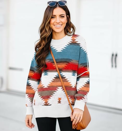 Image of Womens Oversized Sweaters Fall 2026 Fashion Clothes Colorblock Knit Tops
