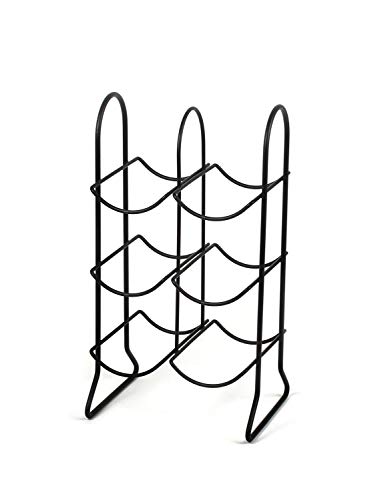 Spectrum Diversified Townhouse Rack Countertop, Kitchen Organizer & Wine Storage, Perfect For Wine Cellar & Home Bar Organization, 6 Bottle, Black #TOP3