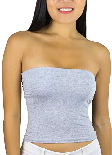 Image of ToBeInStyle Women's Cotton-Spandex Blend Stretchy Tube Top