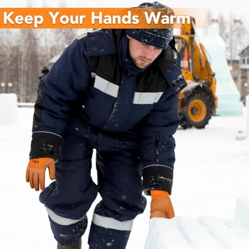 Czlotyh 10 Pairs Waterproof Winter Work Gloves For Men Freezer Gloves With Non Slip Grip Thermal Insulated Gloves Work Gloves For Winter Cold Weather Outdoor Work thumb #5