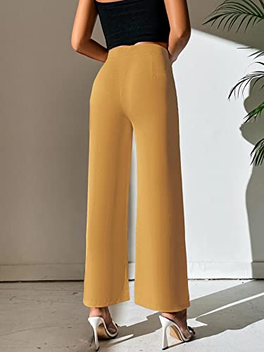 Image of Shasmi Women's Dress Pants Stretchy Work Slacks Business Casual Office Bootcut Leg Elastic Waist Regular Fit Plazzo Trouser Pant (Pant 65)