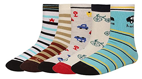 Image of CREATURE Girls And Boys Printed Multicolored Cotton Socks CRE-KIDS-P5-116