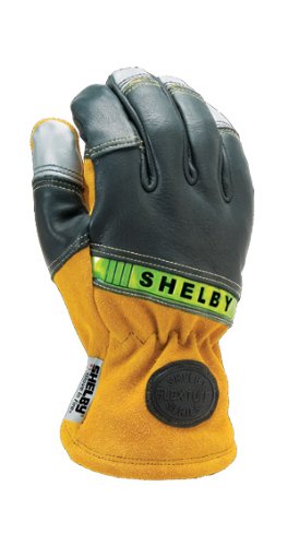 Firefighters Gloves, L, Blk/Gld/Slvr, PR